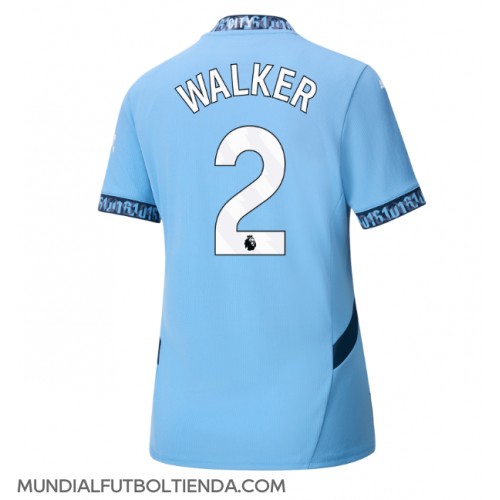 Camiseta Manchester City Kyle Walker #2 Primera Equipación Replica 2024-25 para mujer mangas cortas